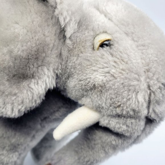 Vintage Dakin Gray Mama Elephant Stuffed Animal Realistic Nature Babies 70s 12" - Picture 4 of 9